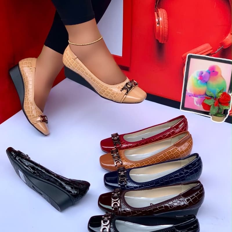Classic Embossed Wedge Heels 