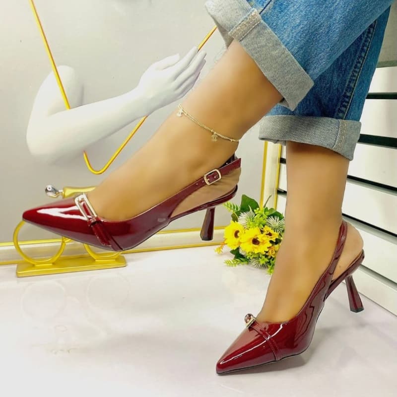 Patent Leather Slingback Heels 