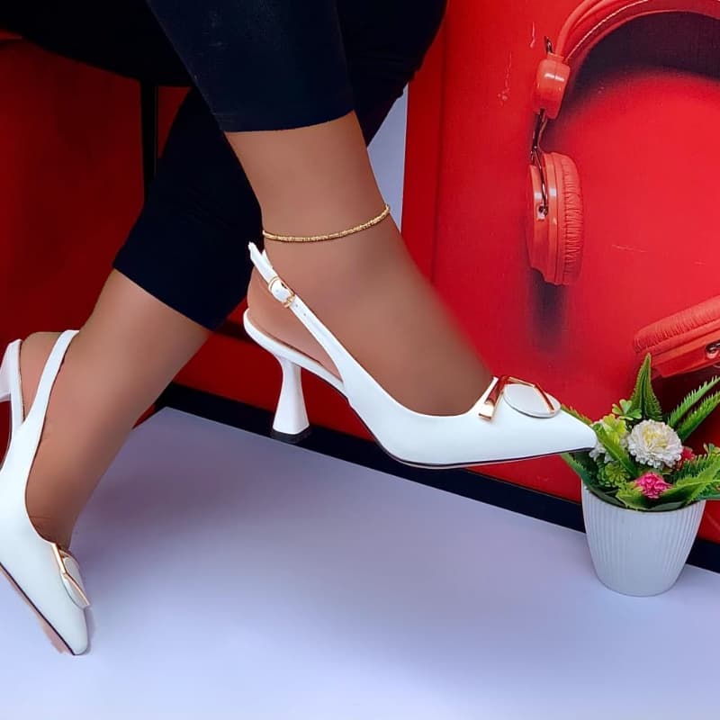 Pointed-Toe Slingback Heels
